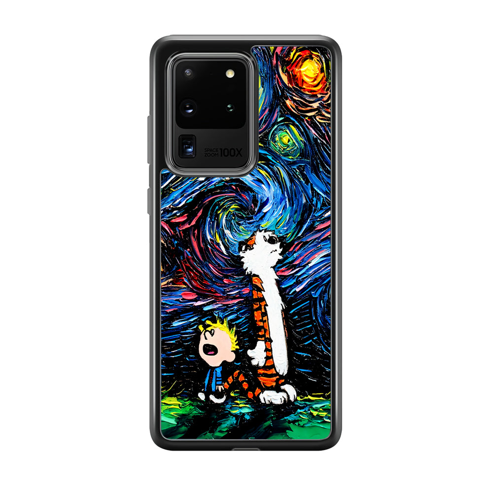 Calvin and Hobbes Starry Night Samsung Galaxy S20 Ultra Case-Phone Case-Tempered Glass Case-Altracase