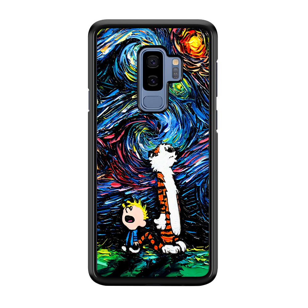 Calvin and Hobbes Starry Night Samsung Galaxy S9 Plus Case-Phone Case-Tempered Glass Case-Altracase