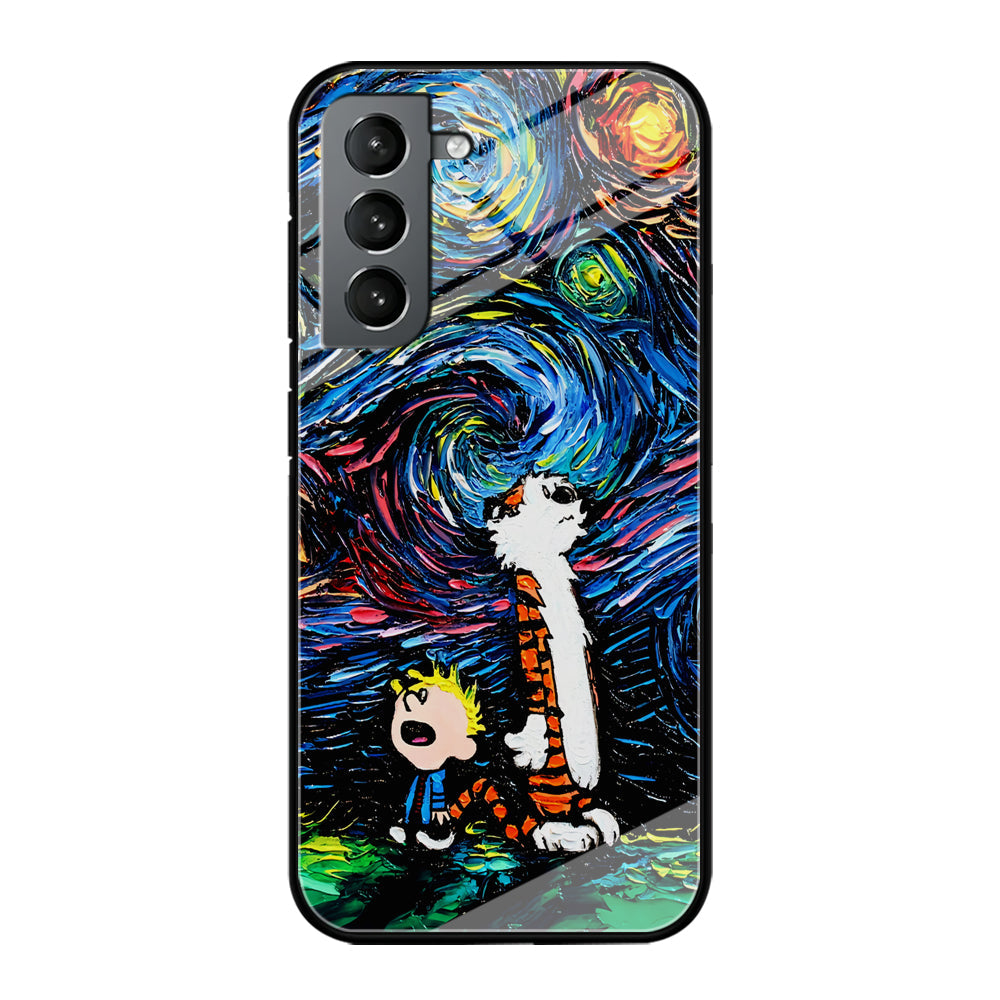 Calvin and Hobbes Starry Night Samsung Galaxy S22 Case-Phone Case-Tempered Glass Case-Altracase