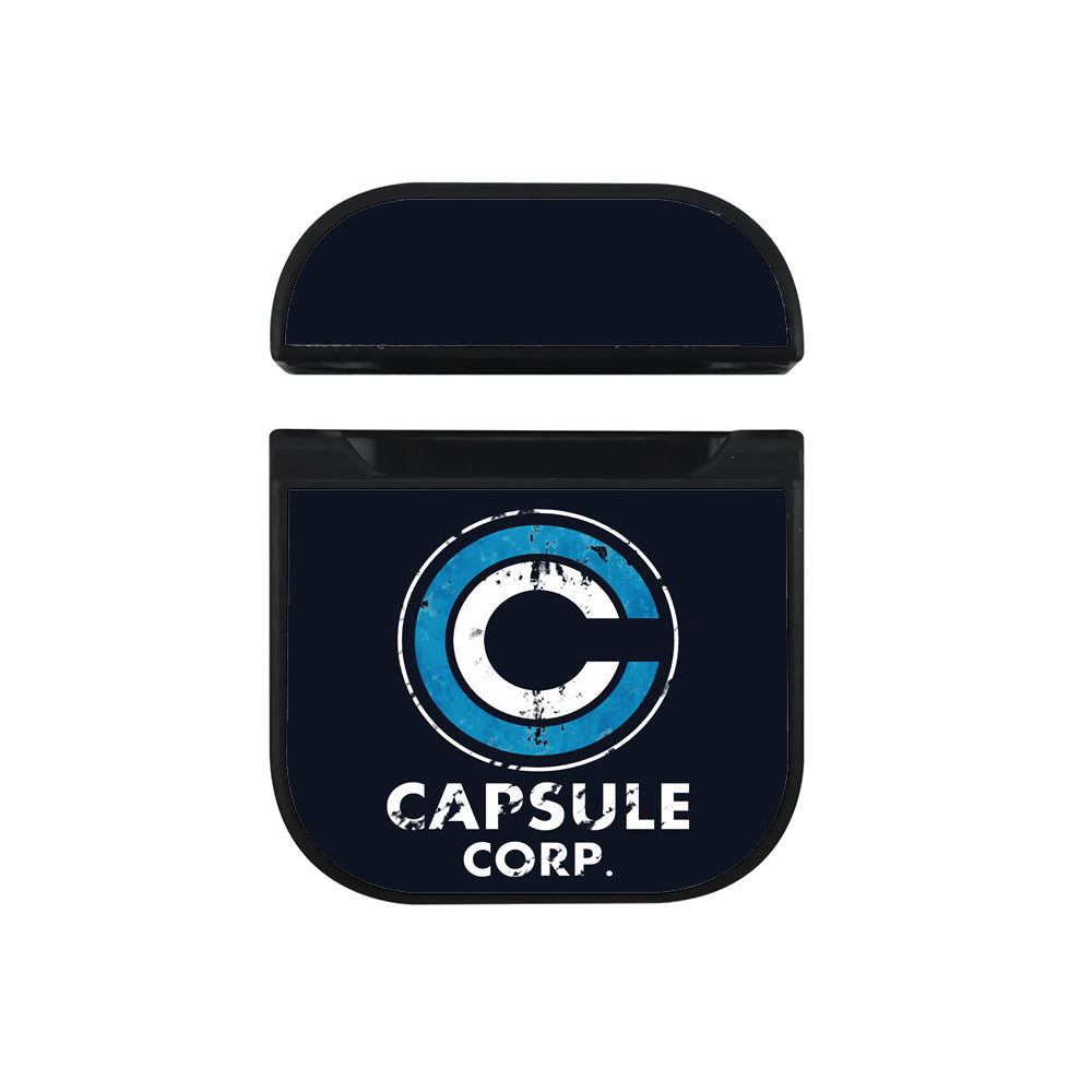 Capsule Corp Logo Dragon Ball Hard Plastic Case Cover For Apple Airpods-AirPod Case-Black-Altracase
