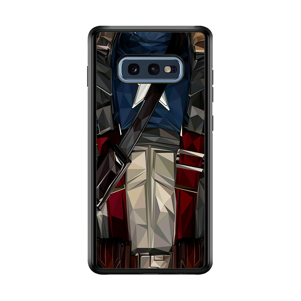 Captain America Costume Suit Samsung Galaxy S10E Case-Phone Case-Rubber Black (2D Case)-Altracase