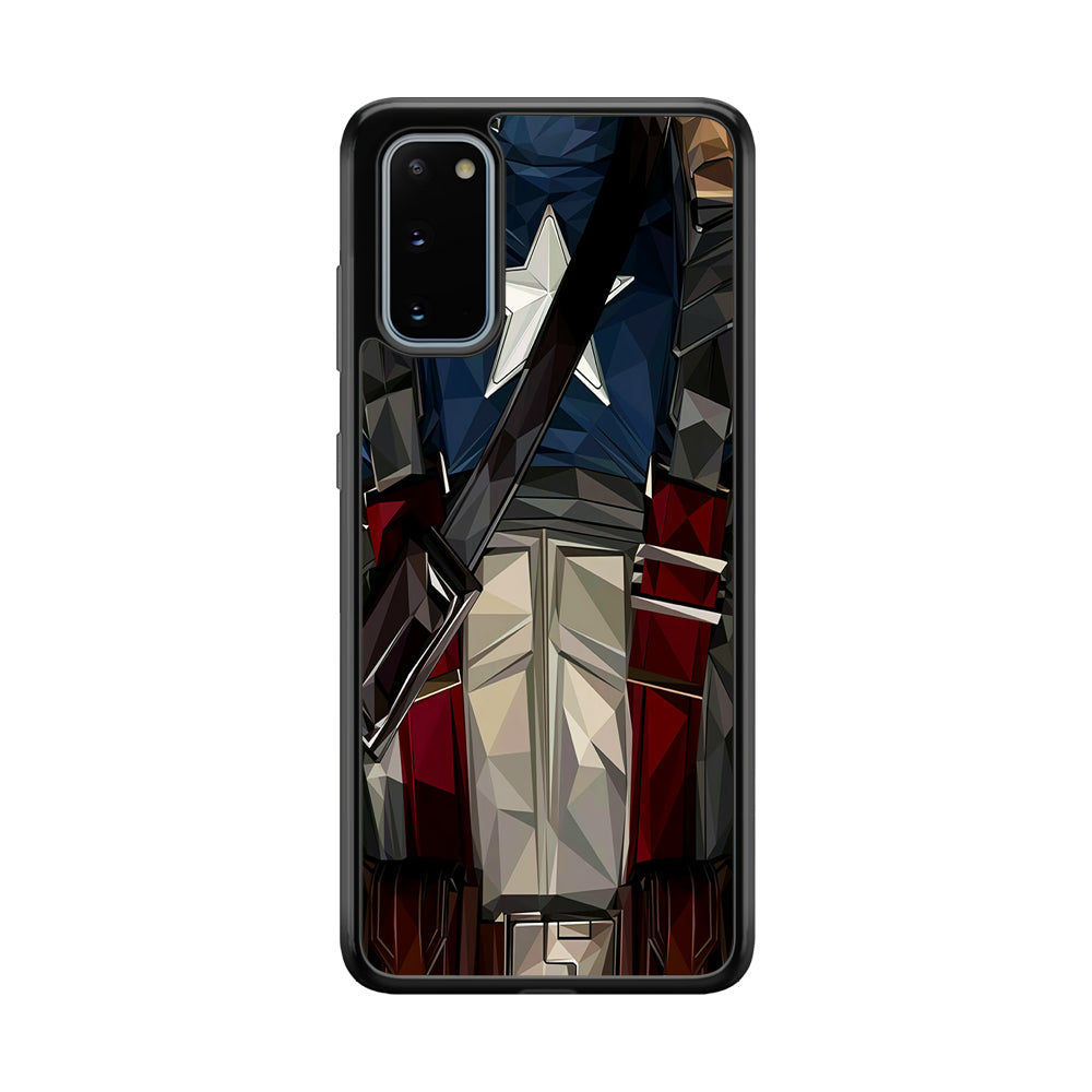 Captain America Costume Suit Samsung Galaxy S20 Case-Phone Case-Rubber Black (2D Case)-Altracase