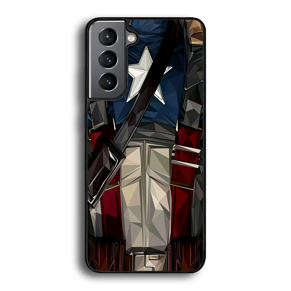 Captain America Costume Suit Samsung Galaxy S21 Case-Phone Case-Rubber Black (2D Case)-Altracase
