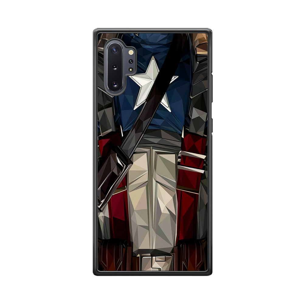 Captain America Costume Suit Samsung Galaxy Note 10 Plus Case-Phone Case-Rubber Black (2D Case)-Altracase