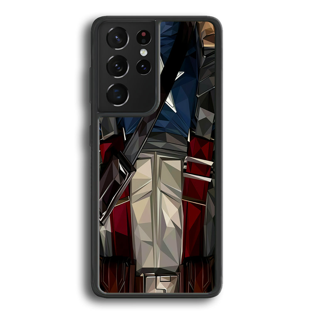 Captain America Costume Suit Samsung Galaxy S21 Ultra Case-Phone Case-Rubber Black (2D Case)-Altracase
