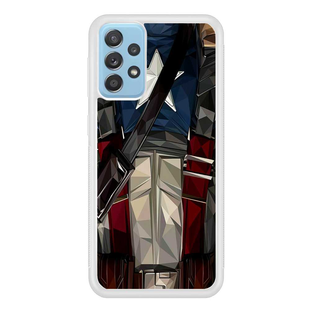 Captain America Costume Suit Samsung Galaxy A52 Case-Phone Case-Rubber White (2D Case)-Altracase