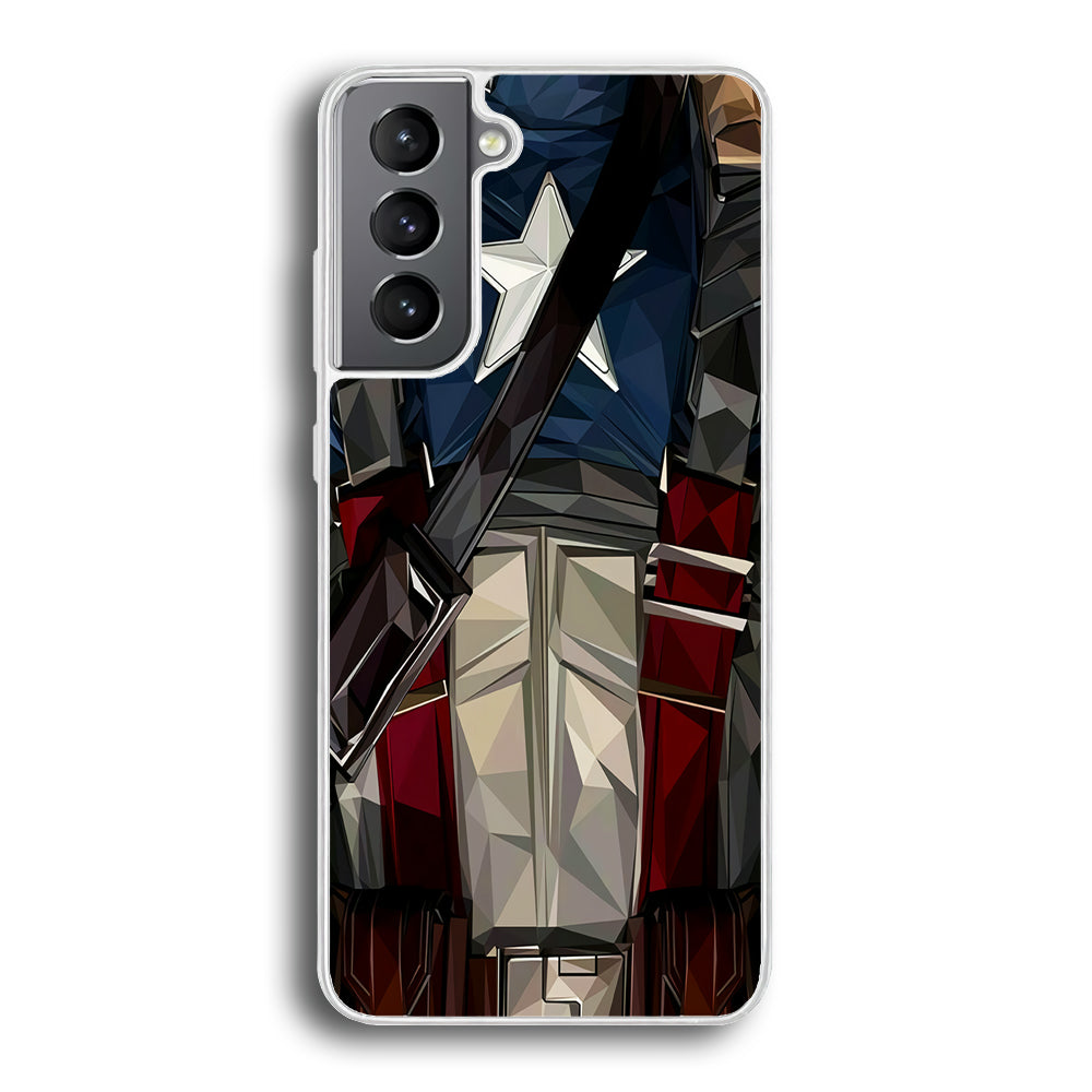 Captain America Costume Suit Samsung Galaxy S21 Plus Case-Phone Case-Rubber White (2D Case)-Altracase