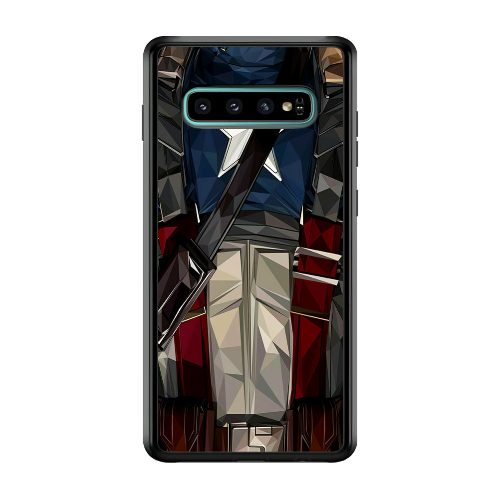 Captain America Costume Suit Samsung Galaxy S10 Plus Case-Phone Case-Rubber Black (2D Case)-Altracase