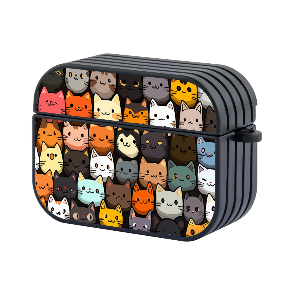 Cartoon Cat Faces Pattern Apple AirPods Pro 3 Case - Altracase