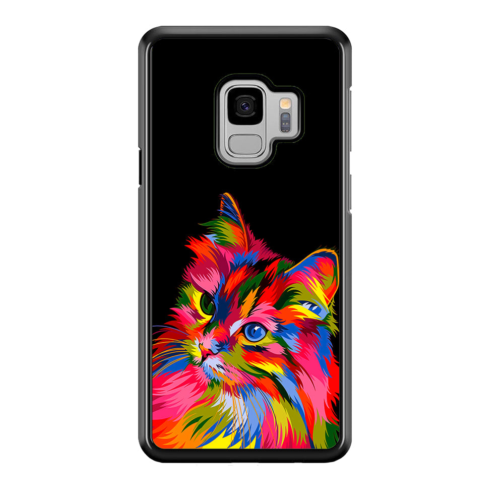Cat Colorful Art Painting Samsung Galaxy S9 Case-Phone Case-Rubber Black (2D Case)-Altracase