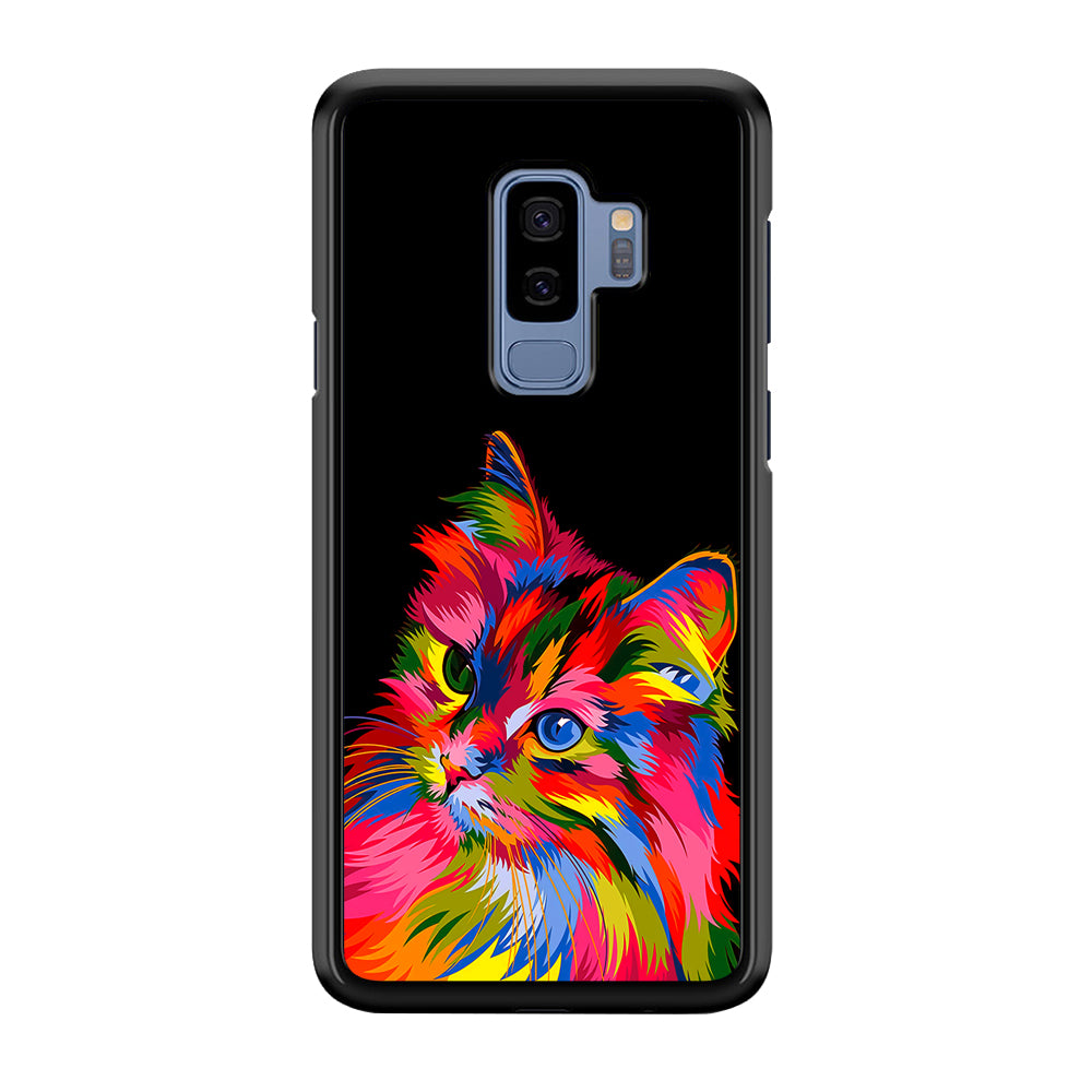 Cat Colorful Art Painting Samsung Galaxy S9 Plus Case-Phone Case-Rubber Black (2D Case)-Altracase