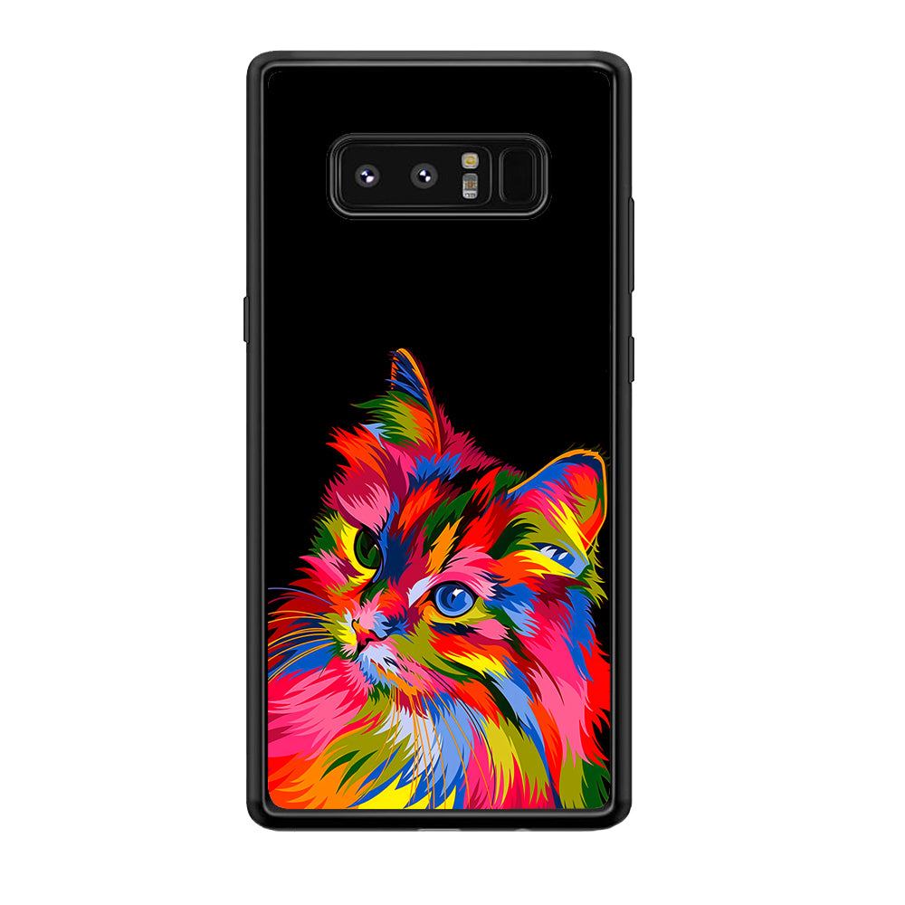 Cat Colorful Art Painting Samsung Galaxy Note 8 Case-Phone Case-Rubber Black (2D Case)-Altracase