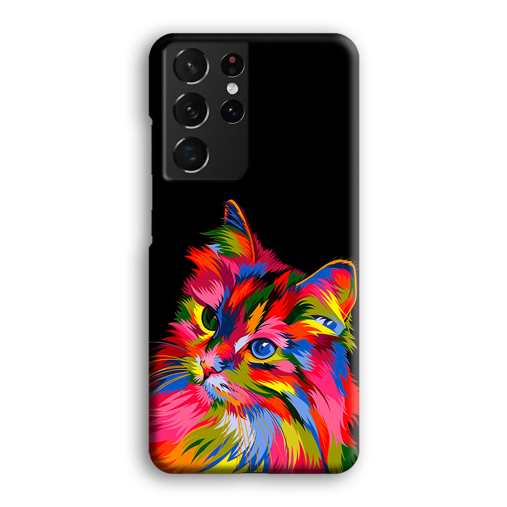 Cat Colorful Art Painting Samsung Galaxy S21 Ultra Case-Phone Case-3D Case-Altracase