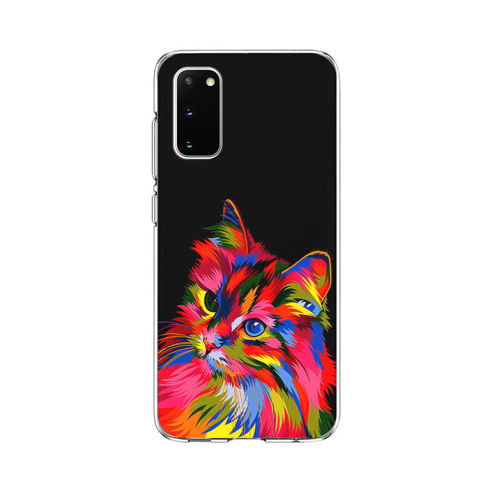 Cat Colorful Art Painting Samsung Galaxy S20 Case-Phone Case-Tempered Glass Case-Altracase