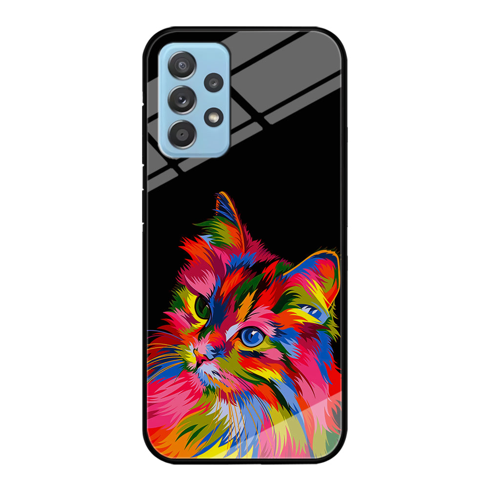 Cat Colorful Art Painting Samsung Galaxy A52 Case-Phone Case-Tempered Glass Case-Altracase