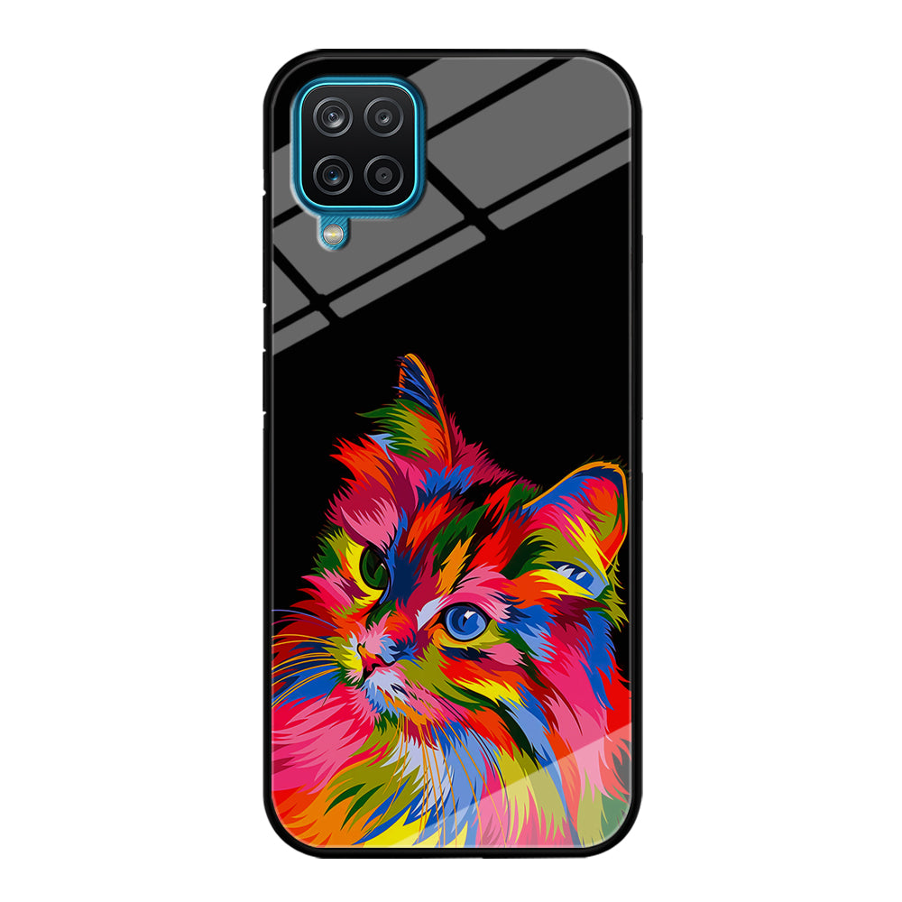 Cat Colorful Art Painting Samsung Galaxy A12 Case-Phone Case-Tempered Glass Case-Altracase