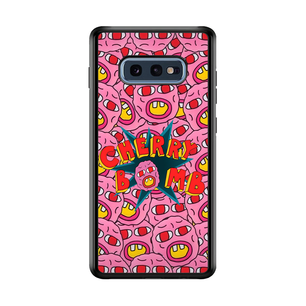 Cherry Bomb Face Sticker Samsung Galaxy S10E Case-Phone Case-Rubber Black (2D Case)-Altracase