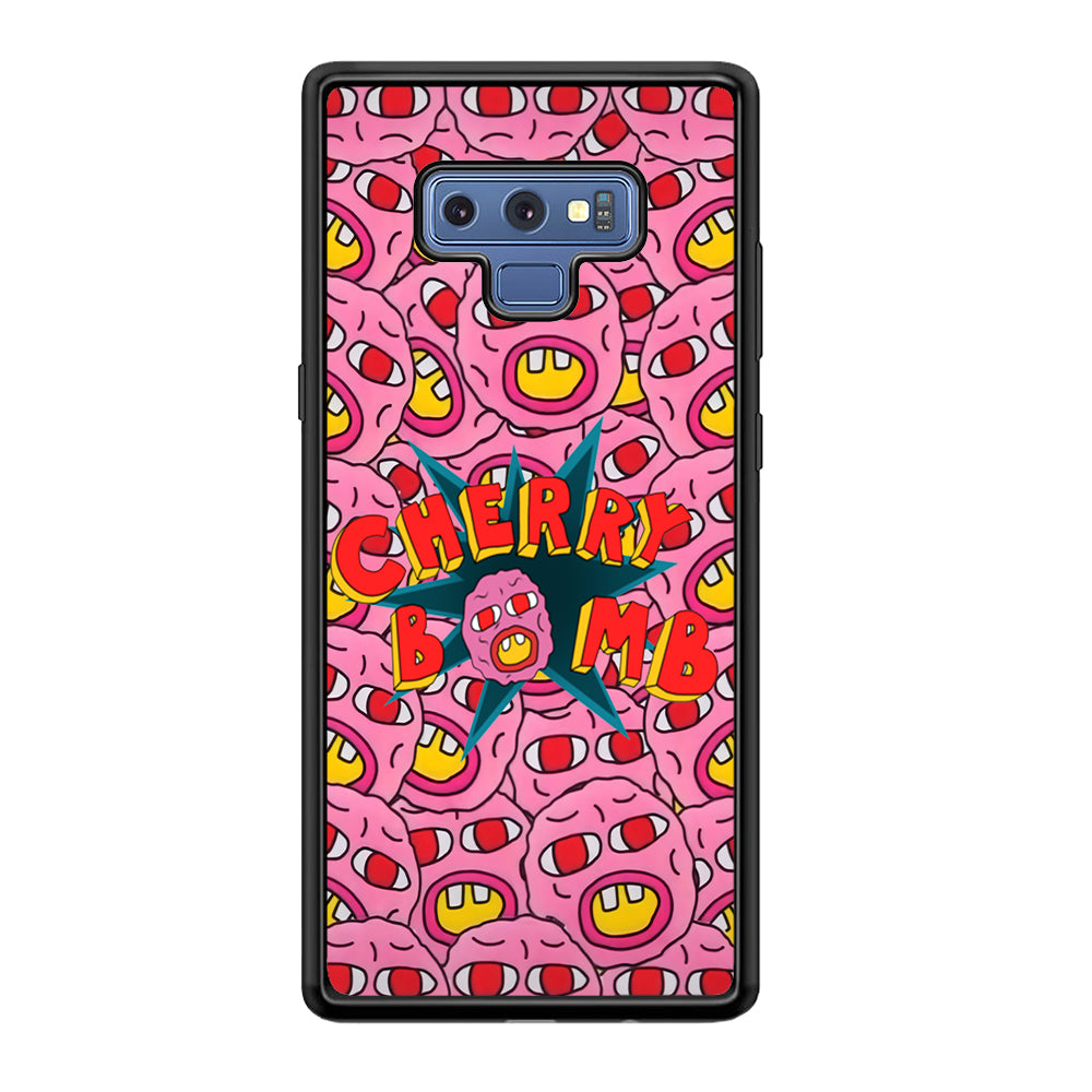Cherry Bomb Face Sticker Samsung Galaxy Note 9 Case-Phone Case-Rubber Black (2D Case)-Altracase