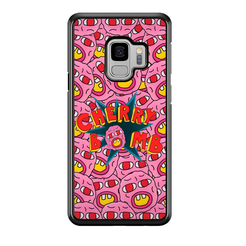 Cherry Bomb Face Sticker Samsung Galaxy S9 Case-Phone Case-Rubber Black (2D Case)-Altracase