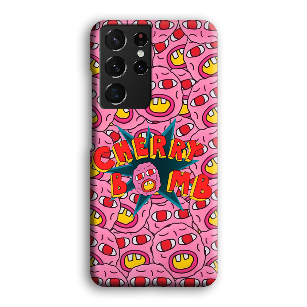 Cherry Bomb Face Sticker Samsung Galaxy S21 Ultra Case-Phone Case-3D Case-Altracase