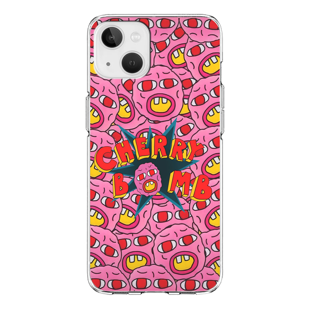 Cherry Bomb Face Sticker iPhone 14 Case-Phone Case-Clear Soft Case-Altracase