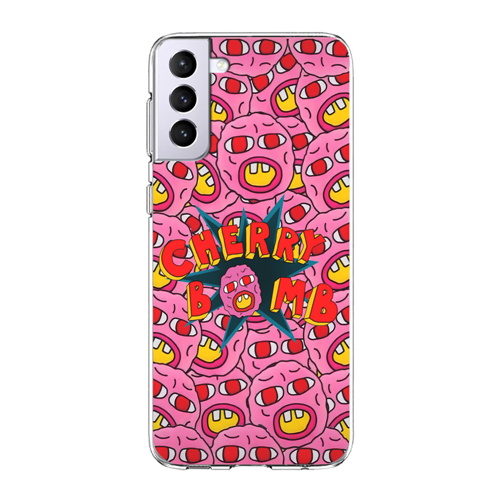 Cherry Bomb Face Sticker Samsung Galaxy S21 Plus Case-Phone Case-Clear Soft Case-Altracase