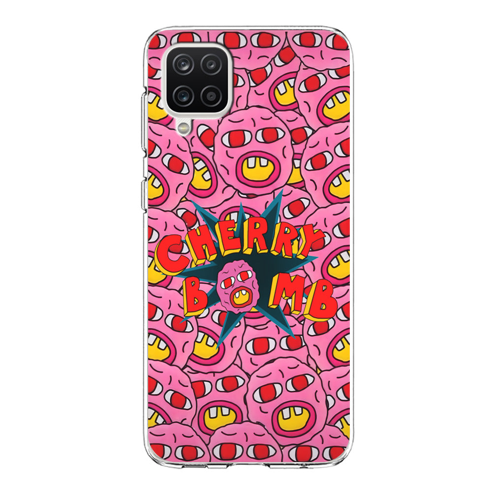 Cherry Bomb Face Sticker Samsung Galaxy A12 Case-Phone Case-Clear Soft Case-Altracase