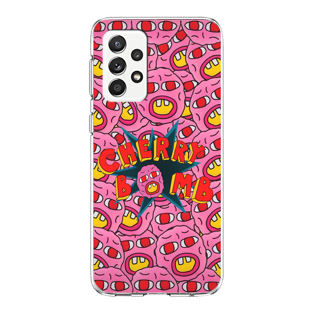 Cherry Bomb Face Sticker Samsung Galaxy A52 Case-Phone Case-Clear Soft Case-Altracase