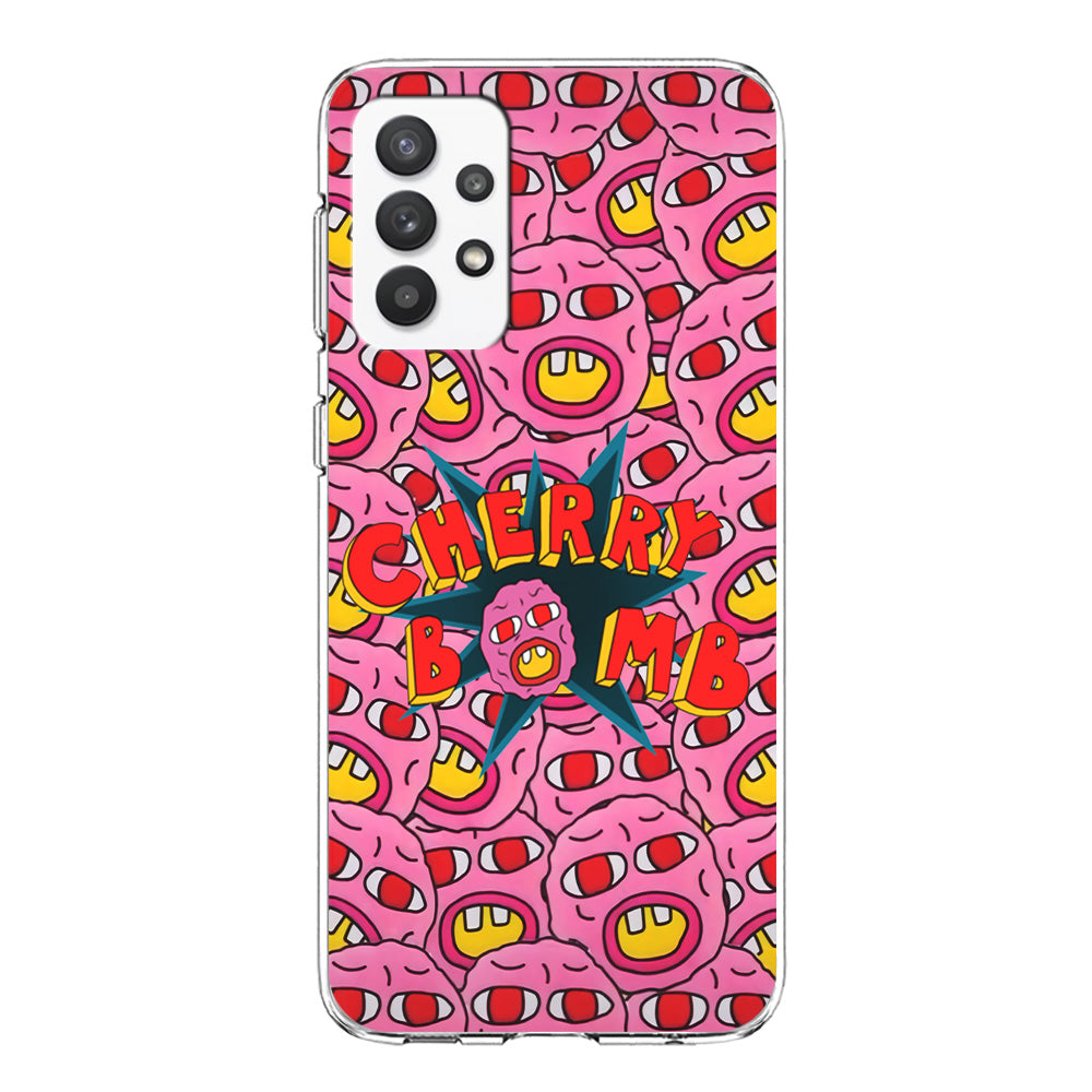 Cherry Bomb Face Sticker Samsung Galaxy A32 Case-Phone Case-Clear Soft Case-Altracase