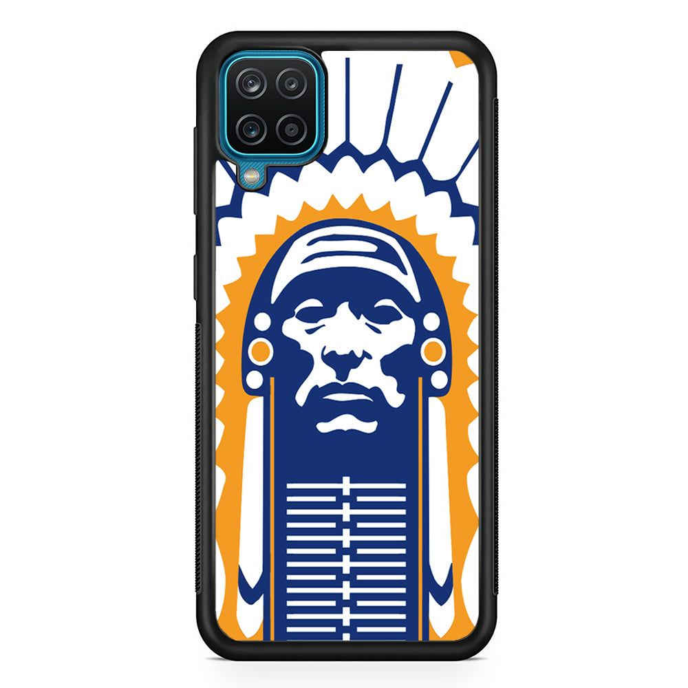 Chief Illiniwek Illinois Samsung Galaxy A12 Case-Phone Case-Rubber Black (2D Case)-Altracase