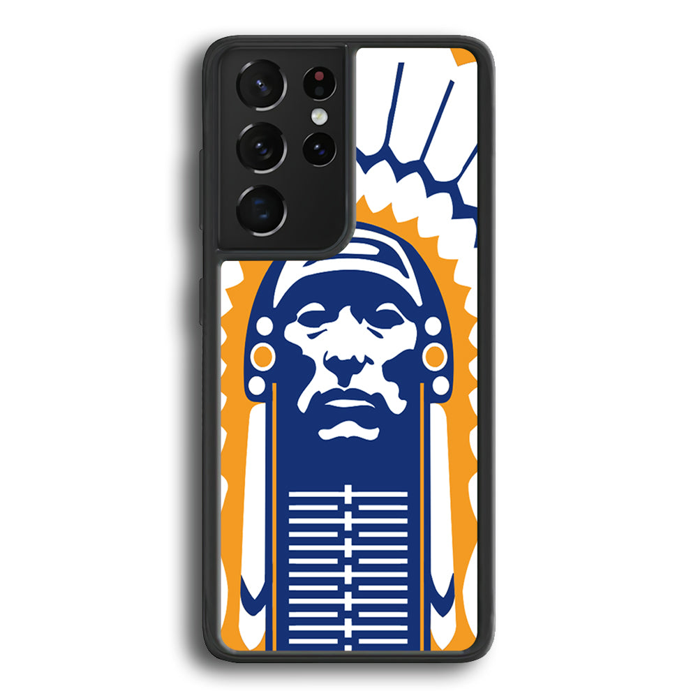 Chief Illiniwek Illinois Samsung Galaxy S21 Ultra Case-Phone Case-Rubber Black (2D Case)-Altracase