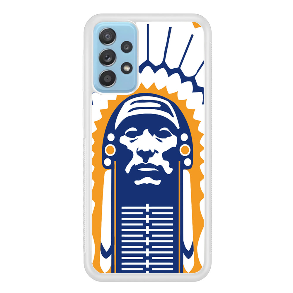 Chief Illiniwek Illinois Samsung Galaxy A72 Case-Phone Case-Rubber White (2D Case)-Altracase