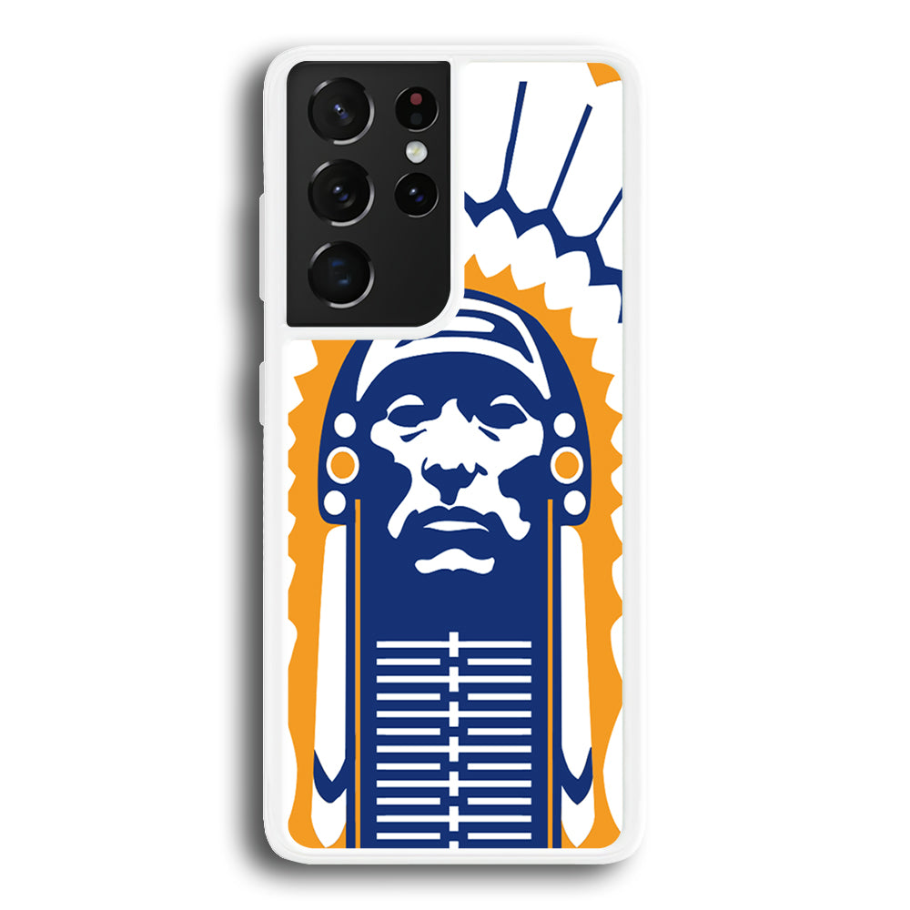 Chief Illiniwek Illinois Samsung Galaxy S21 Ultra Case-Phone Case-Rubber White (2D Case)-Altracase
