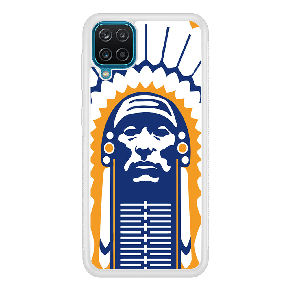Chief Illiniwek Illinois Samsung Galaxy A12 Case-Phone Case-Rubber White (2D Case)-Altracase
