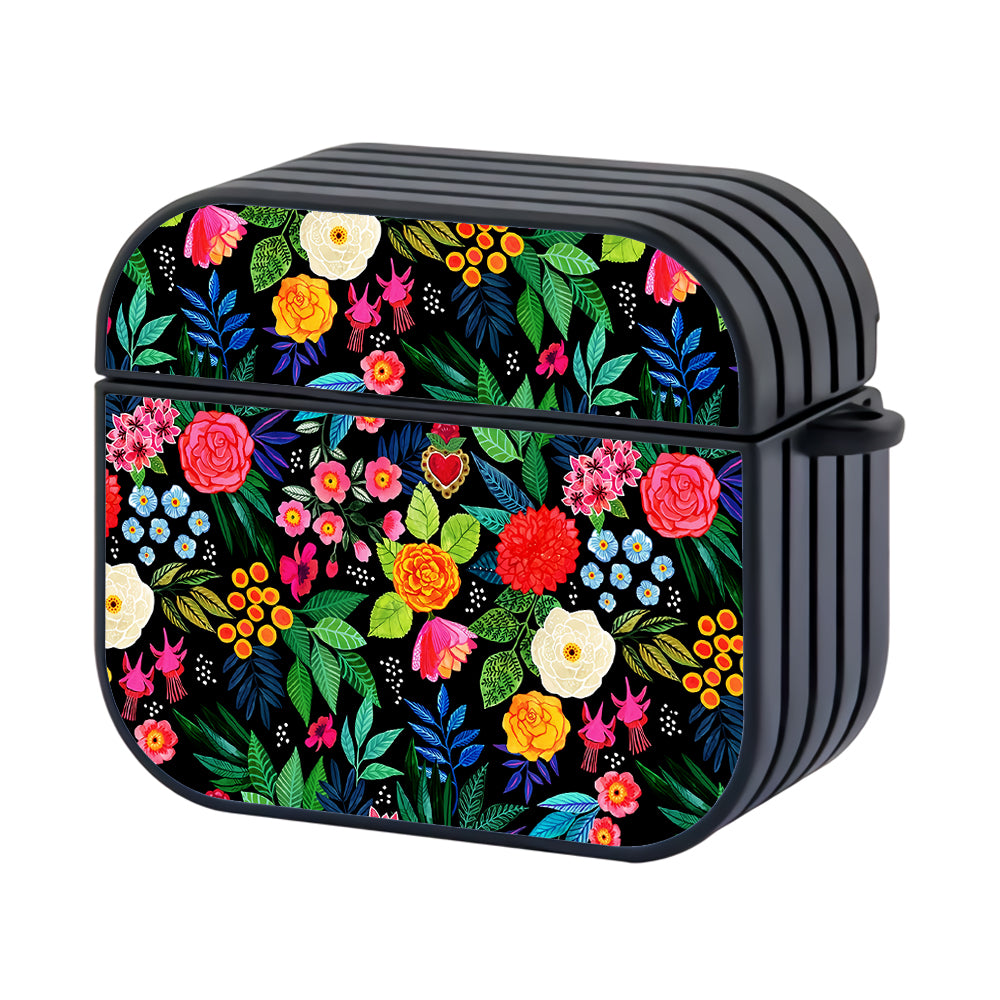 Colorful Flowers on Midnight Apple Airpods 3 Case - Altracase