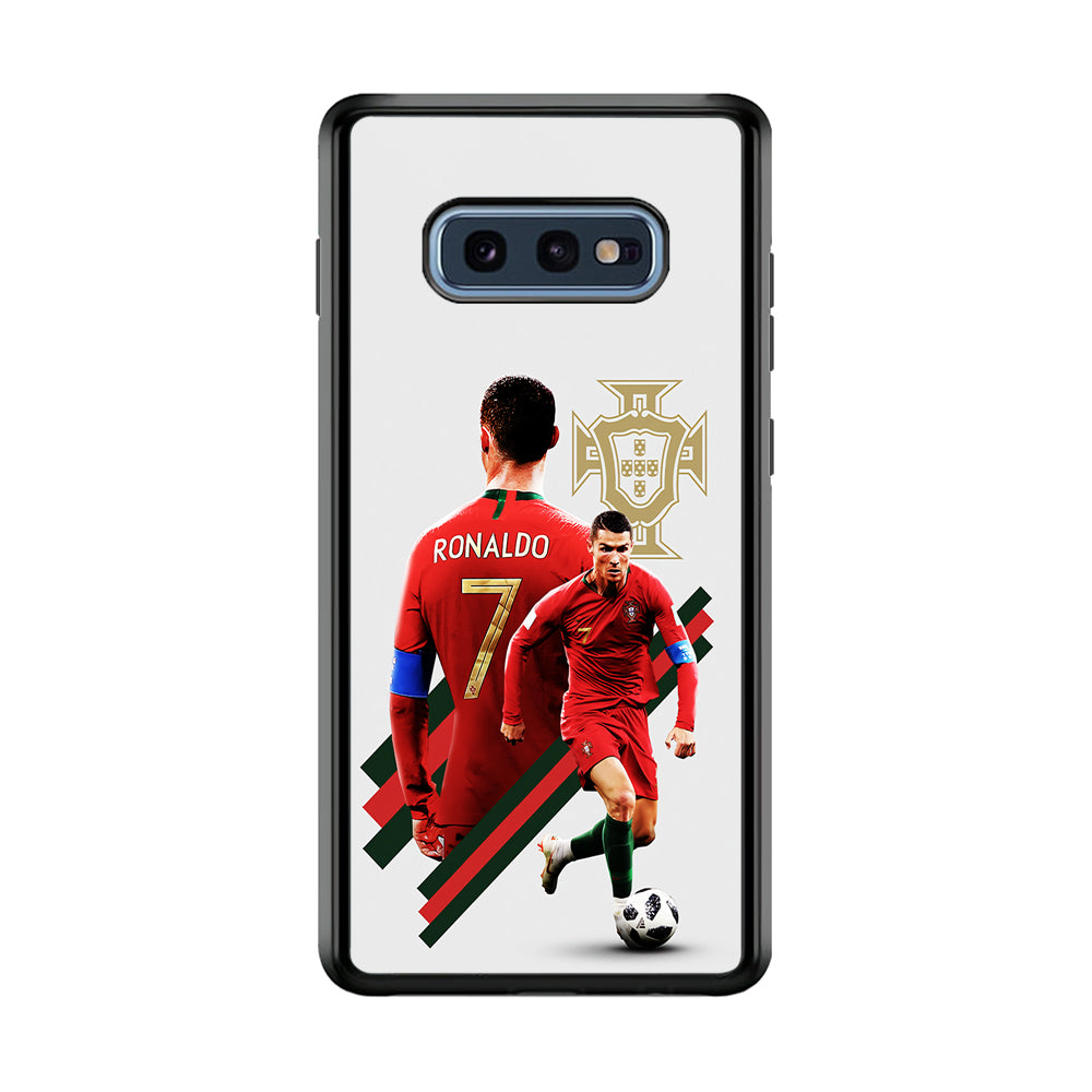 Cristiano Ronaldo Portugal Samsung Galaxy S10E Case-Phone Case-Rubber Black (2D Case)-Altracase