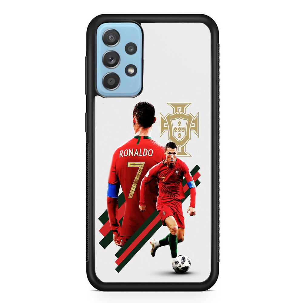 Cristiano Ronaldo Portugal Samsung Galaxy A72 Case-Phone Case-Rubber Black (2D Case)-Altracase