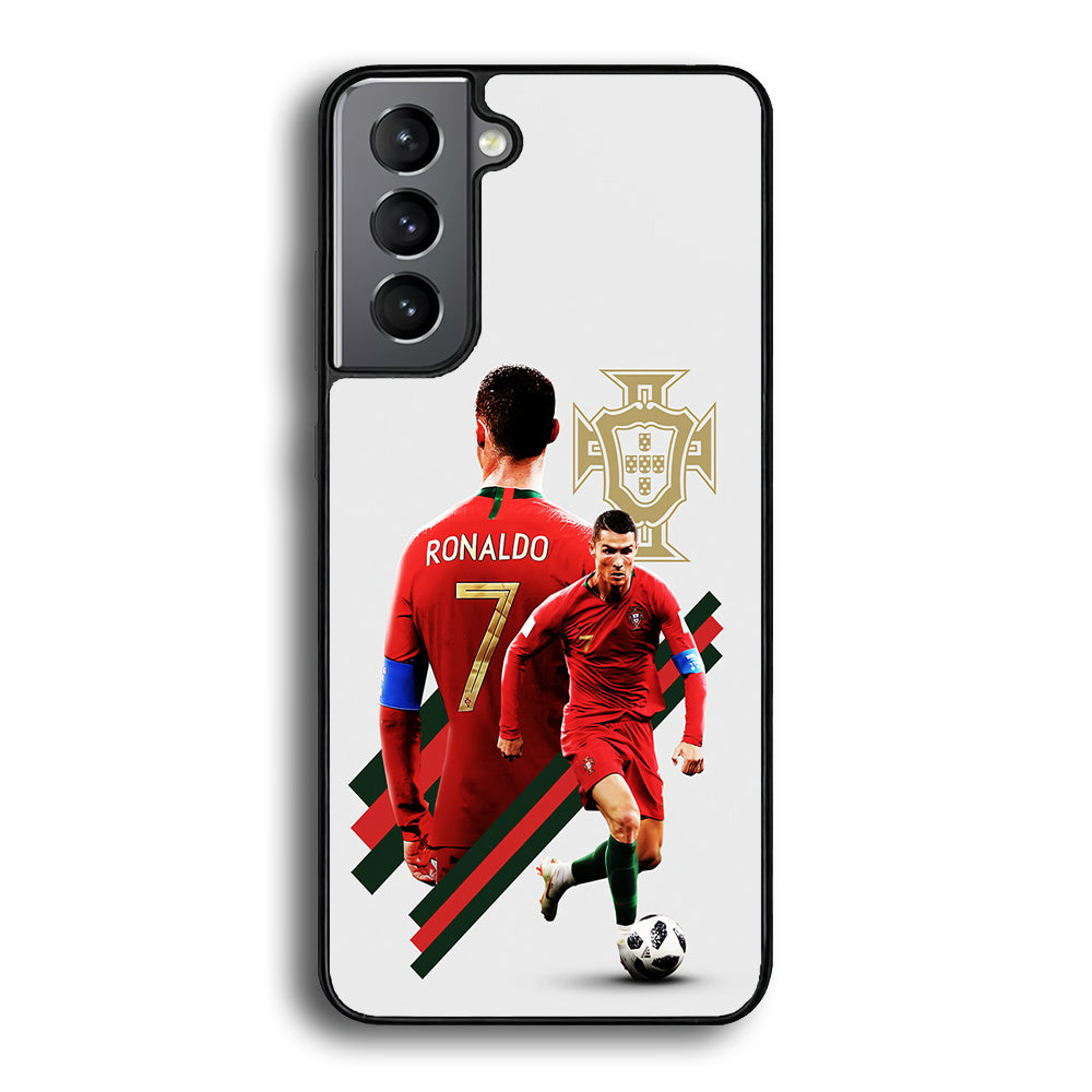 Cristiano Ronaldo Portugal Samsung Galaxy S21 Plus Case-Phone Case-Rubber Black (2D Case)-Altracase
