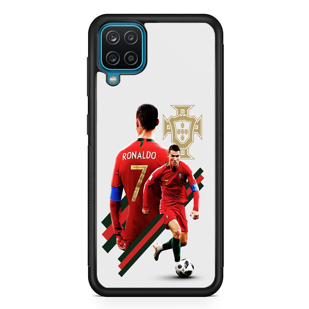 Cristiano Ronaldo Portugal Samsung Galaxy A12 Case-Phone Case-Rubber Black (2D Case)-Altracase