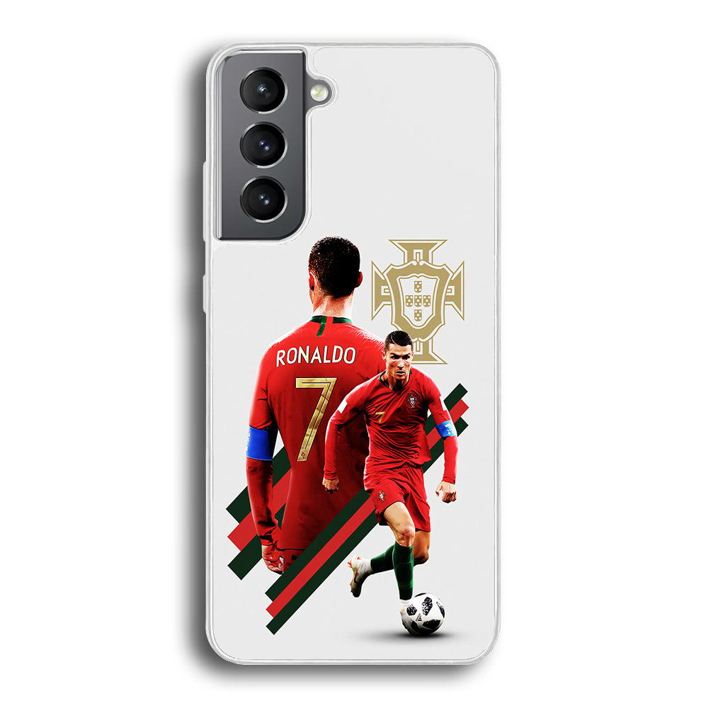 Cristiano Ronaldo Portugal Samsung Galaxy S21 Plus Case-Phone Case-Rubber White (2D Case)-Altracase
