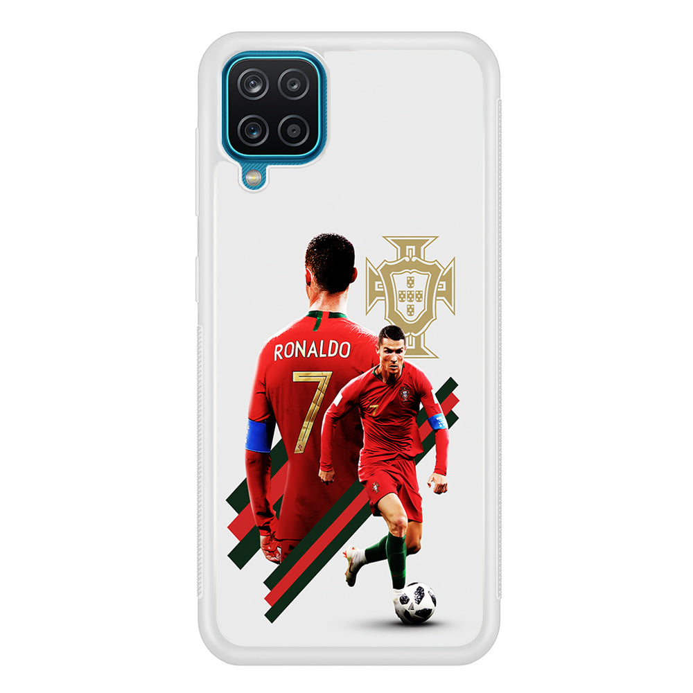 Cristiano Ronaldo Portugal Samsung Galaxy A12 Case-Phone Case-Rubber White (2D Case)-Altracase