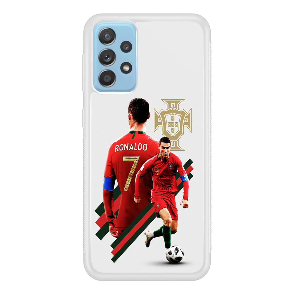 Cristiano Ronaldo Portugal Samsung Galaxy A72 Case-Phone Case-Rubber White (2D Case)-Altracase