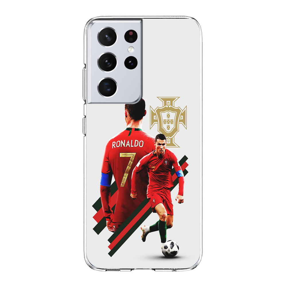 Cristiano Ronaldo Portugal Samsung Galaxy S21 Ultra Case-Phone Case-Clear Soft Case-Altracase