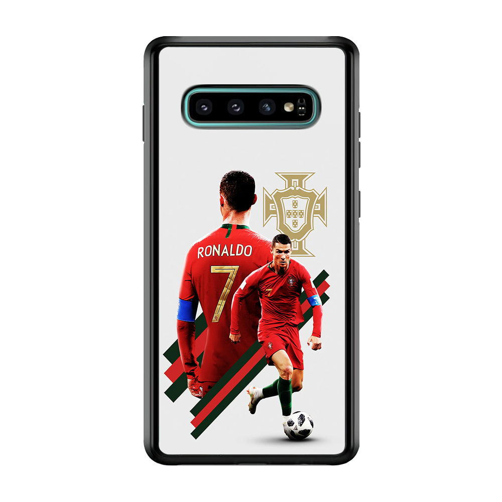 Cristiano Ronaldo Portugal Samsung Galaxy S10 Plus Case-Phone Case-Rubber Black (2D Case)-Altracase