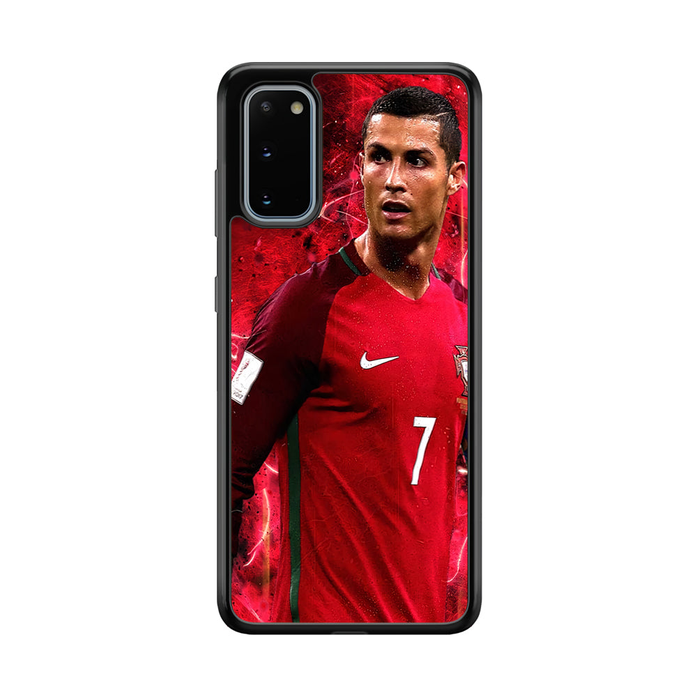 Cristiano Ronaldo Red Aesthetic Samsung Galaxy S20 Case-Phone Case-Rubber Black (2D Case)-Altracase