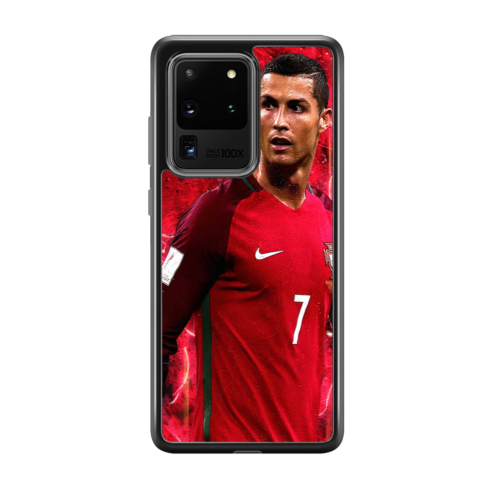 Cristiano Ronaldo Red Aesthetic Samsung Galaxy S20 Ultra Case-Phone Case-Tempered Glass Case-Altracase