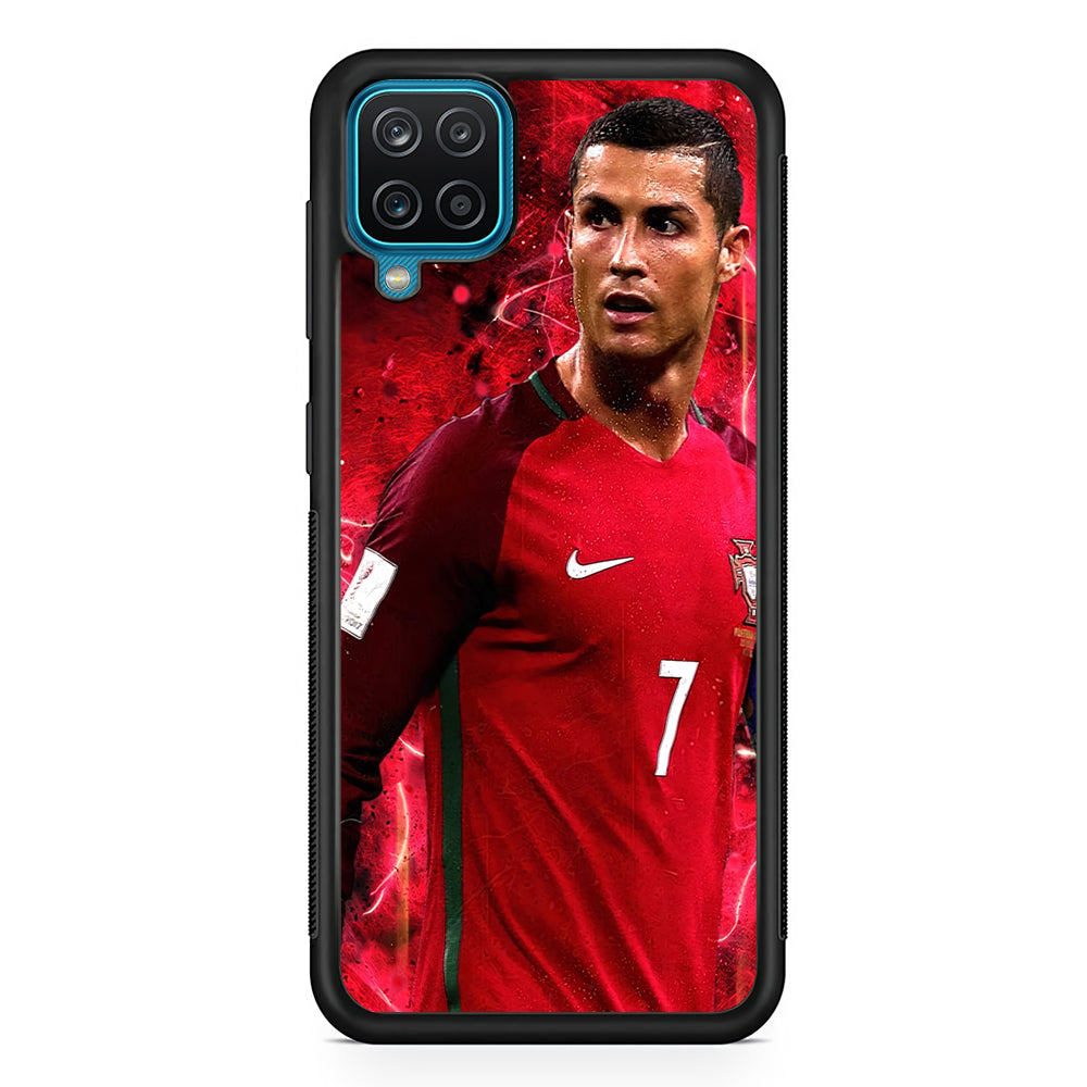 Cristiano Ronaldo Red Aesthetic Samsung Galaxy A12 Case-Phone Case-Rubber Black (2D Case)-Altracase
