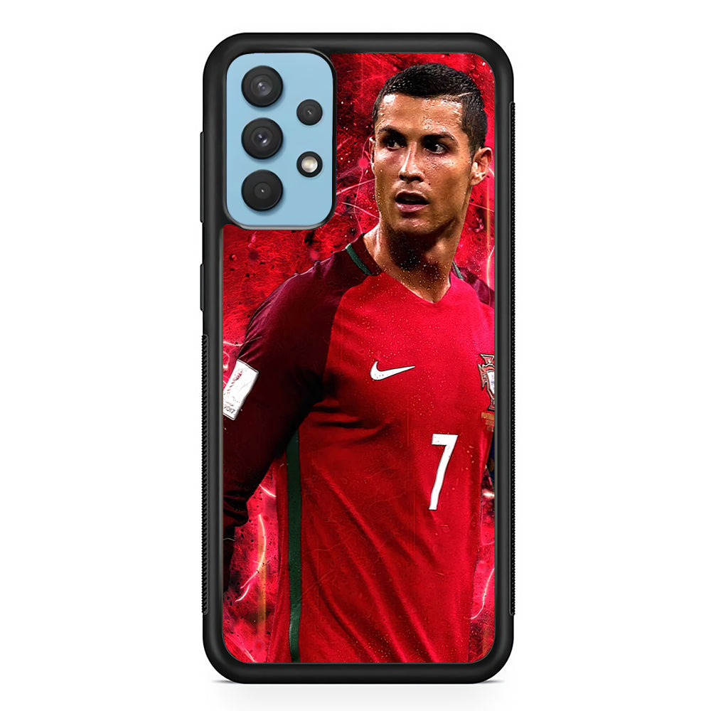 Cristiano Ronaldo Red Aesthetic Samsung Galaxy A32 Case-Phone Case-Rubber Black (2D Case)-Altracase