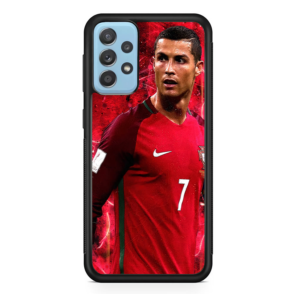 Cristiano Ronaldo Red Aesthetic Samsung Galaxy A52 Case-Phone Case-Rubber Black (2D Case)-Altracase