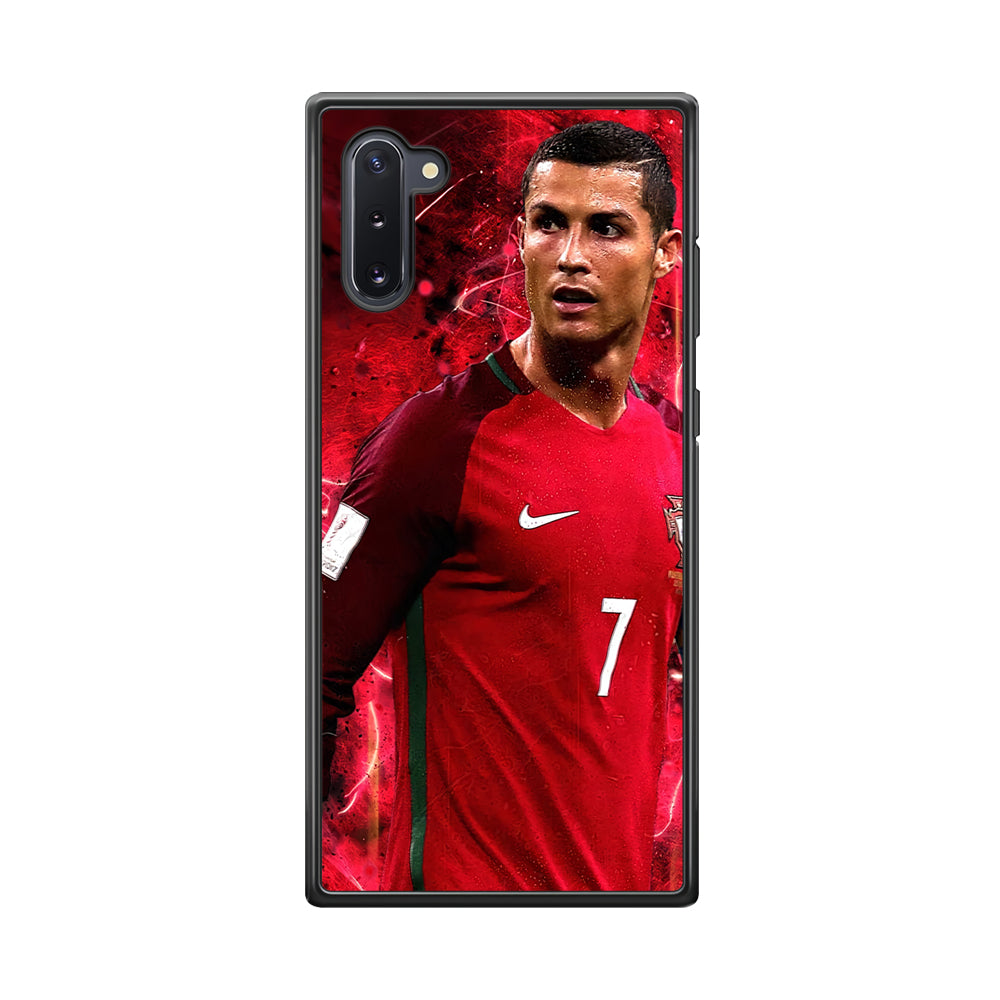 Cristiano Ronaldo Red Aesthetic Samsung Galaxy Note 10 Case-Phone Case-Rubber Black (2D Case)-Altracase